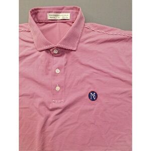 Holderness & Bourne Mens XL Golf Polo Shirt‎ Tailored Fit Red Striped Preppy